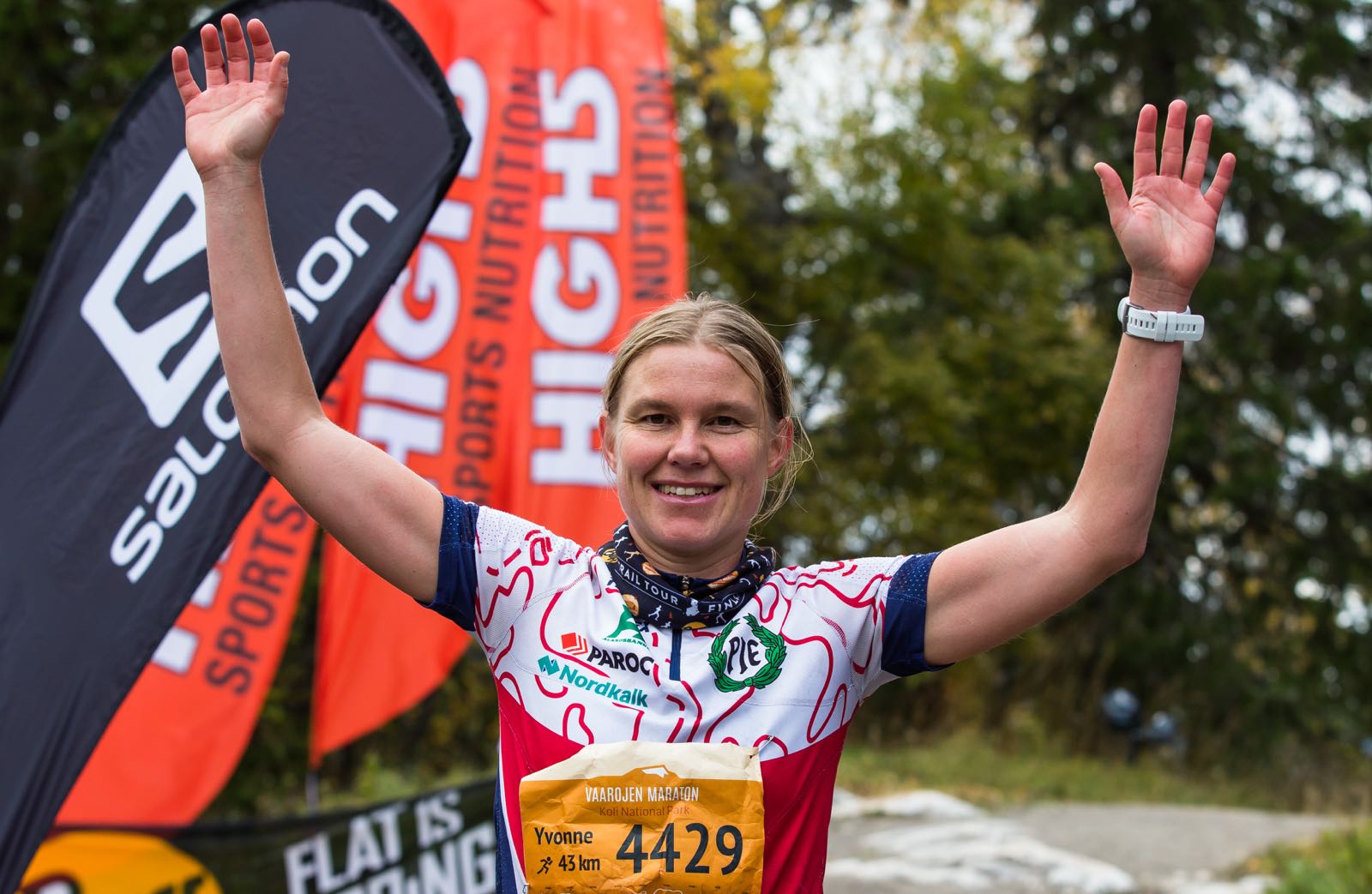 Yvonne Gunellin tyytyväinen maalituuletus. Kuva: Aapo Laiho