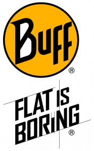 BUFF® logo+ FLAT IS BORING vertical for sports line CMYK